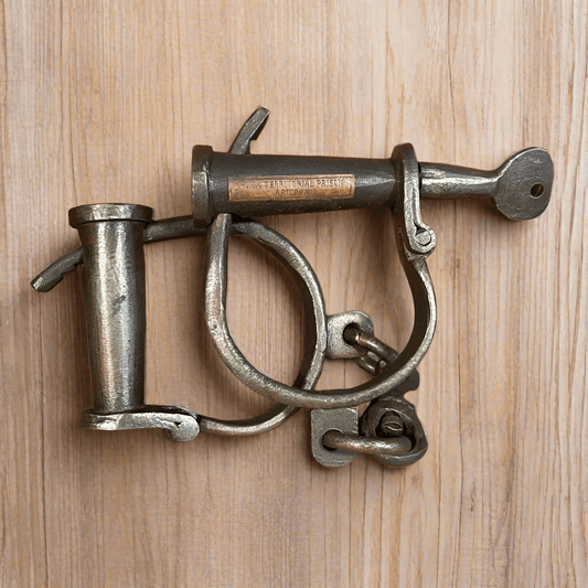Yuma Territory Arizona Prison Cast Iron Adjustable Handcuffs (12.5" Long) - Jones Peak