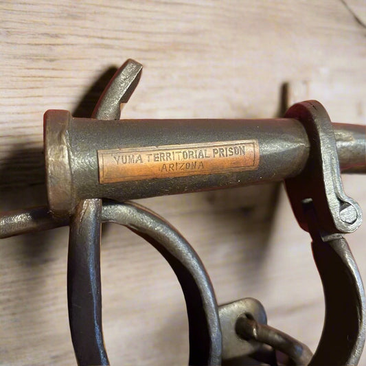 Yuma Territory Arizona Prison Cast Iron Adjustable Handcuffs (12.5" Long) - Jones Peak